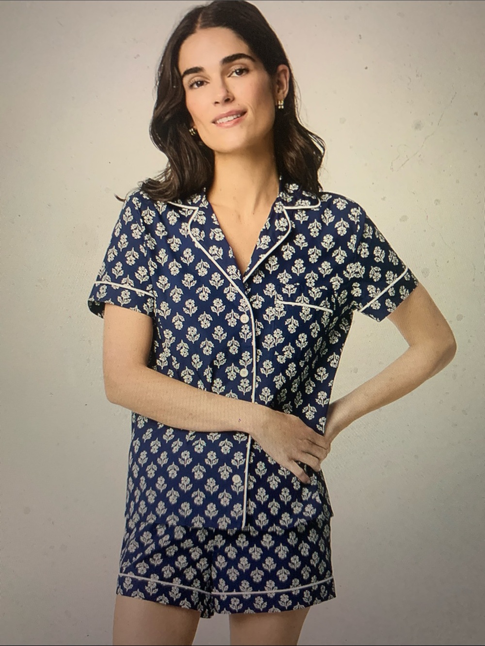 J.Crew Women’s Short Sleeve Top & Shorts Pajama Set Size L CR077